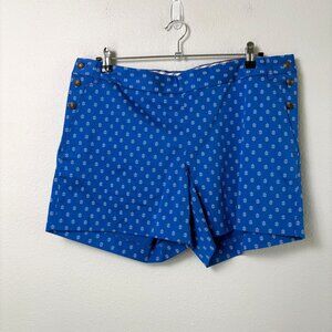Brooks Brothers 346 Royal Blue White Anchor Shorts Womens 12 Nautical Preppy